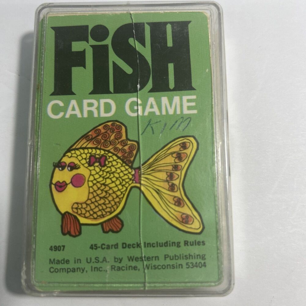 Vintage Whitman Fish Card Game With Case Go Fish Deck Complete 1975